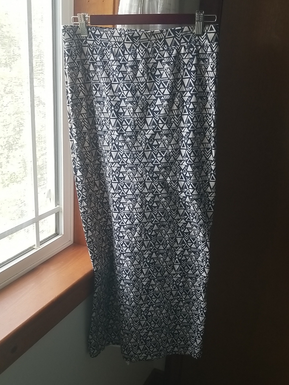 Mata Traders Organic Cotton Slim Maxi Skirt Blue Cream M